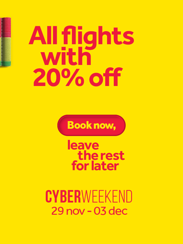 Cyberweekend - all flights with 20% off