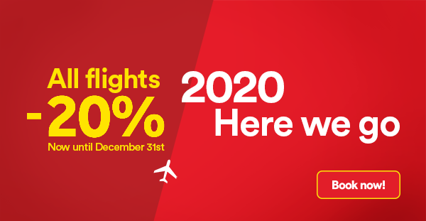 All flights with 20% off - until December 31st